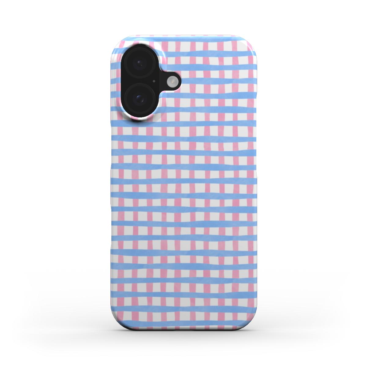 Checked Blue & Pink - Slim Case