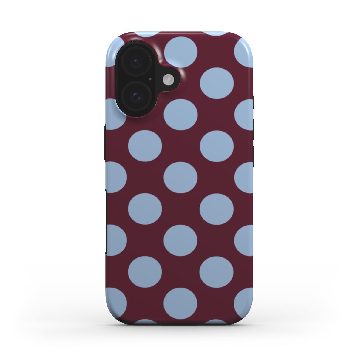Jumbo Dots Burgundy & Blue - Tough Case