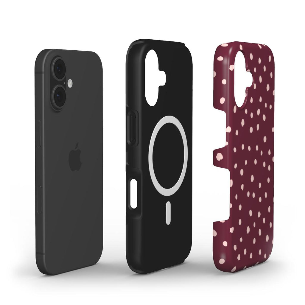 Wild Dots Burgundy & Pink  - MagSafe Tough Case