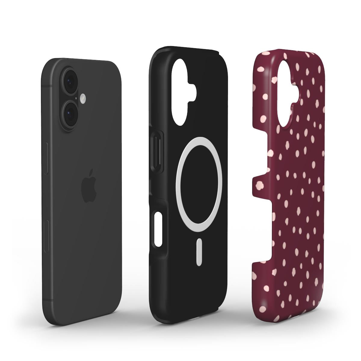 Wild Dots Burgundy & Pink  - MagSafe Tough Case