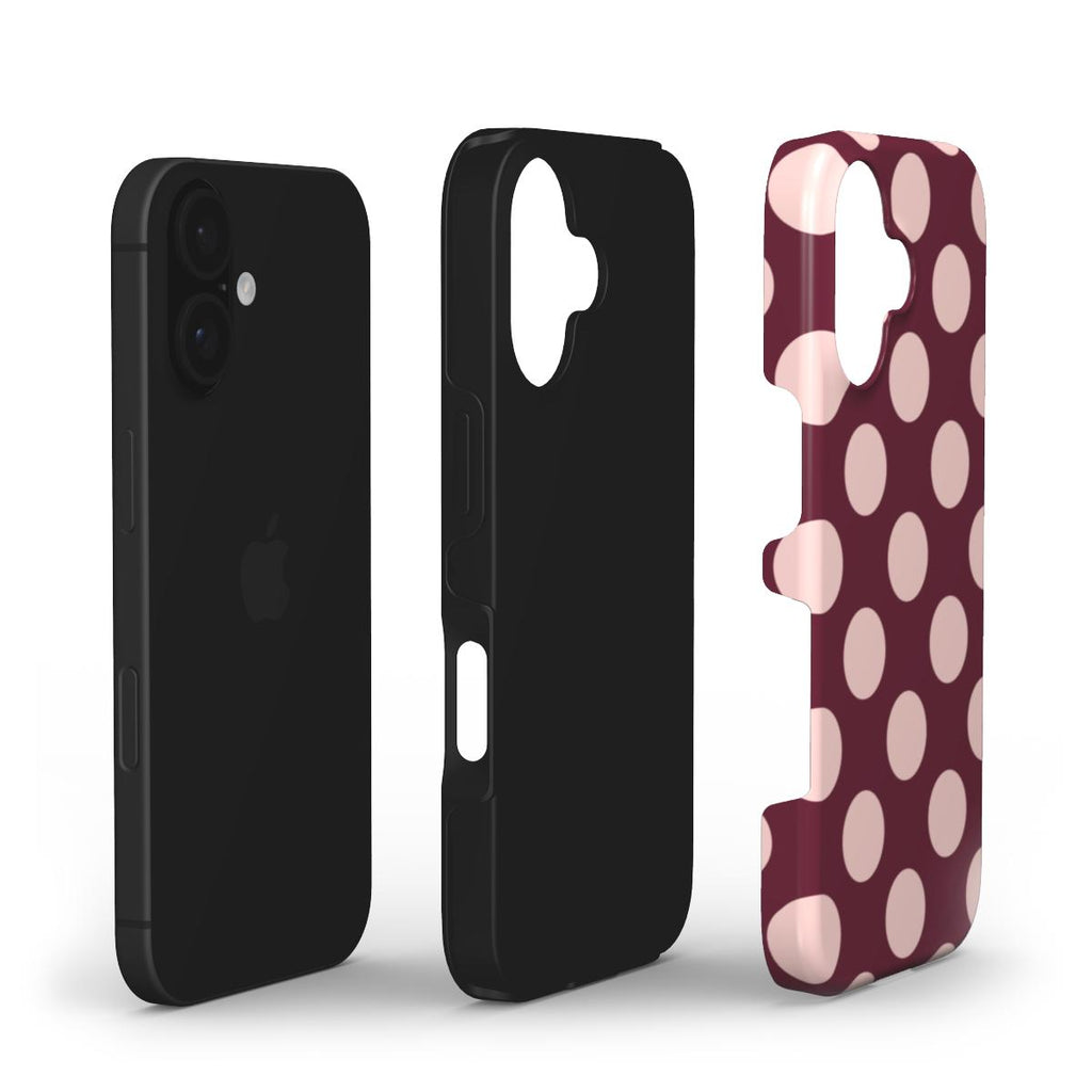 Jumbo Dots Burgundy & Pink - Tough Case