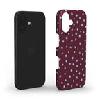 Wild Dots Burgundy & Blue - Slim Case
