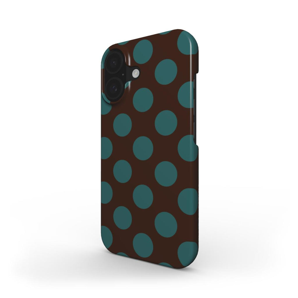 Jumbo Dots Brown & Teal - Slim Case