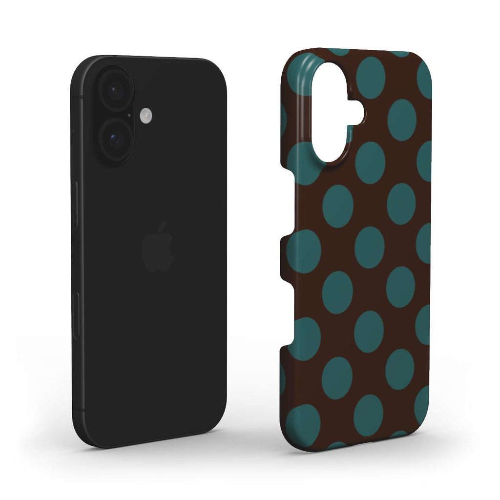 Jumbo Dots Brown & Teal - Slim Case