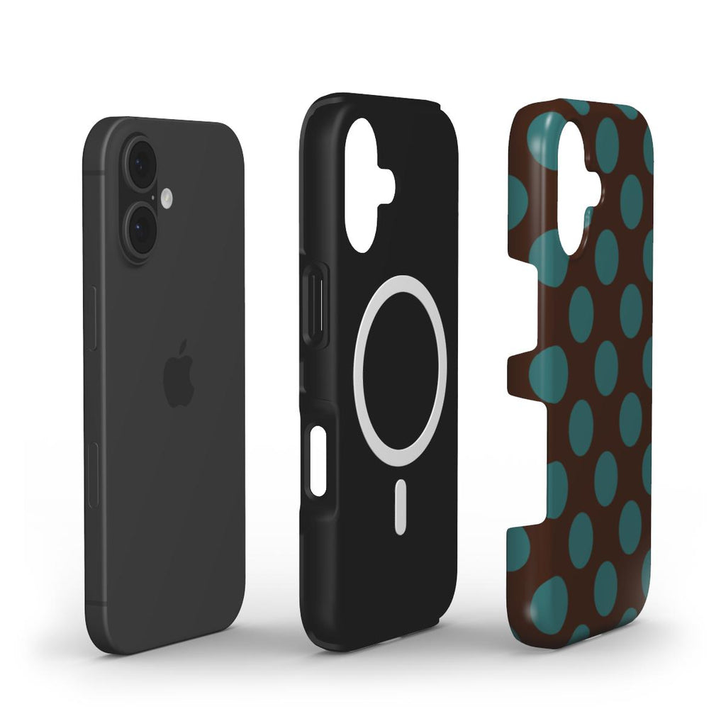 Jumbo Dots Brown & Teal - MagSafe Tough Case