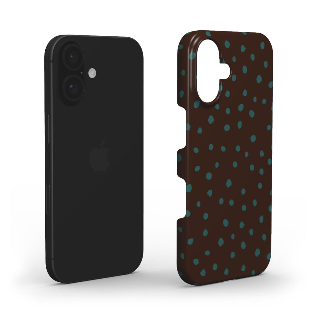 Wild Dots Brown & Teal - Slim Case