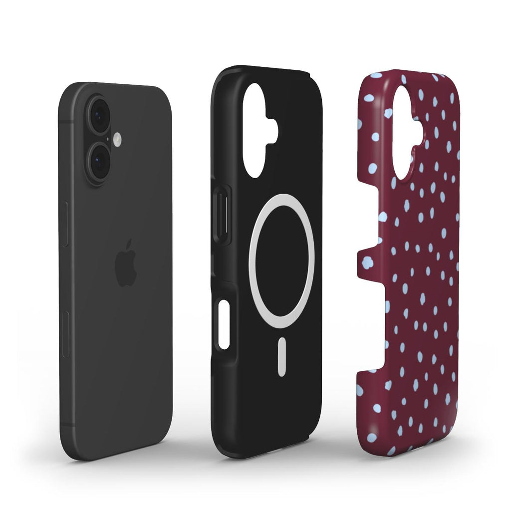 Wild Dots Burgundy & Blue  - MagSafe Tough Case