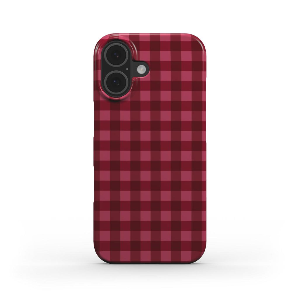 Pink Burgundy Gingham - Slim Case