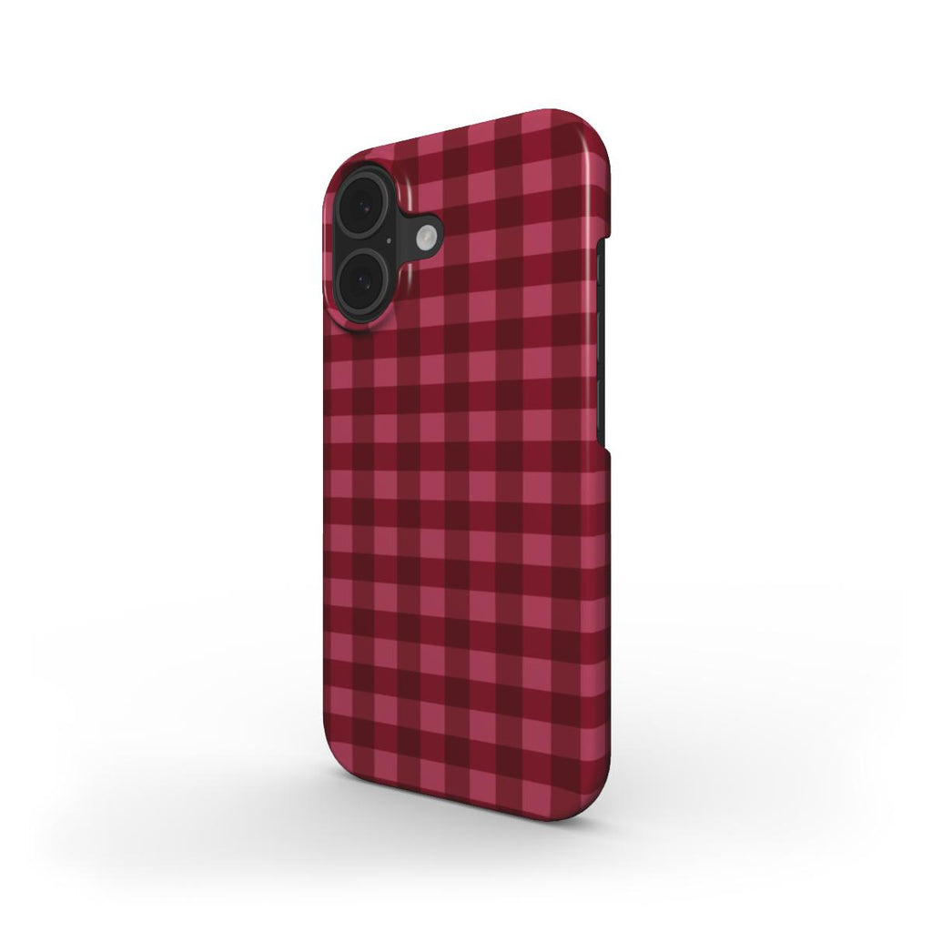 Pink Burgundy Gingham - Slim Case