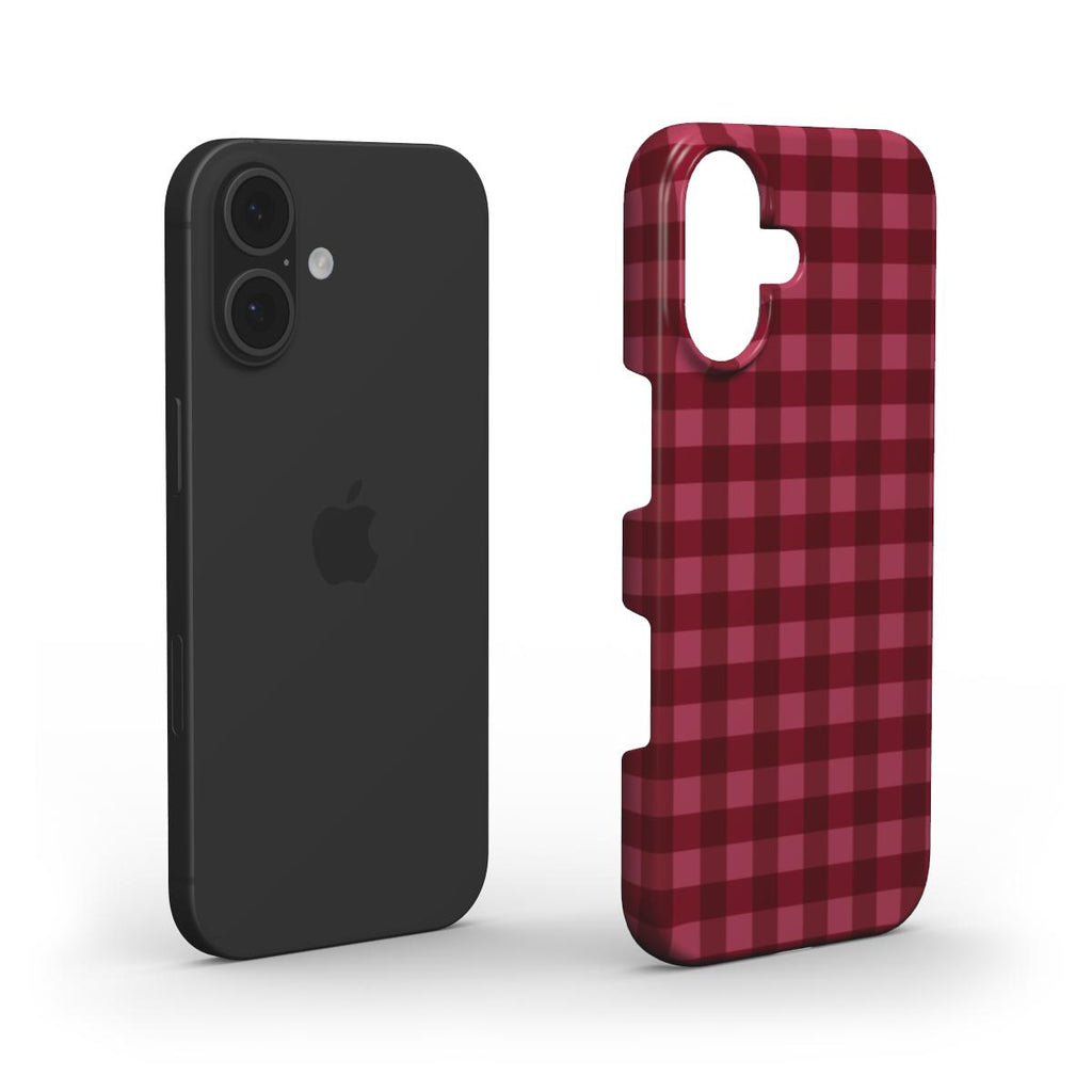 Pink Burgundy Gingham - Slim Case