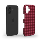 Pink Burgundy Gingham - Slim Case