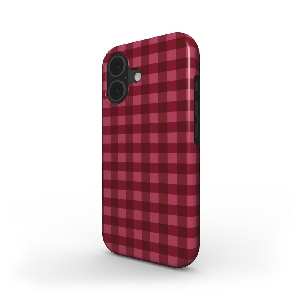 Pink Burgundy Gingham - Tough Case