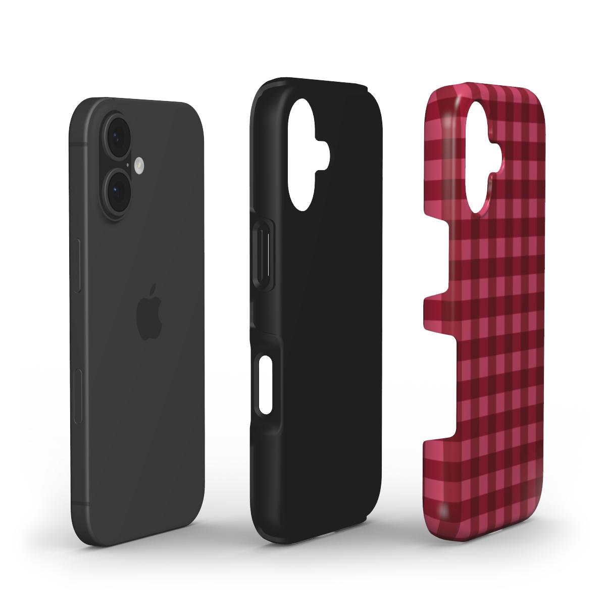 Pink Burgundy Gingham - Tough Case
